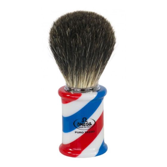 Omega Barber Pole Shaving Brush