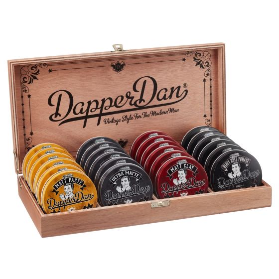 Dapper Dan 'Cigar Box' Display Stand with 24 Styling Products