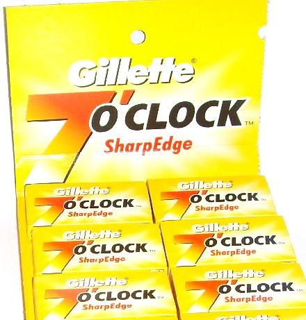 100 x Gillette 7 O Clock Double Edge Razor Blades