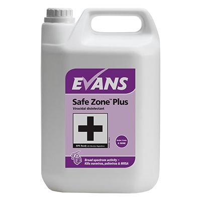 Evans Vanodine Safe Zone Plus Virucidal Disinfectant Refill Bottle - 5 litre